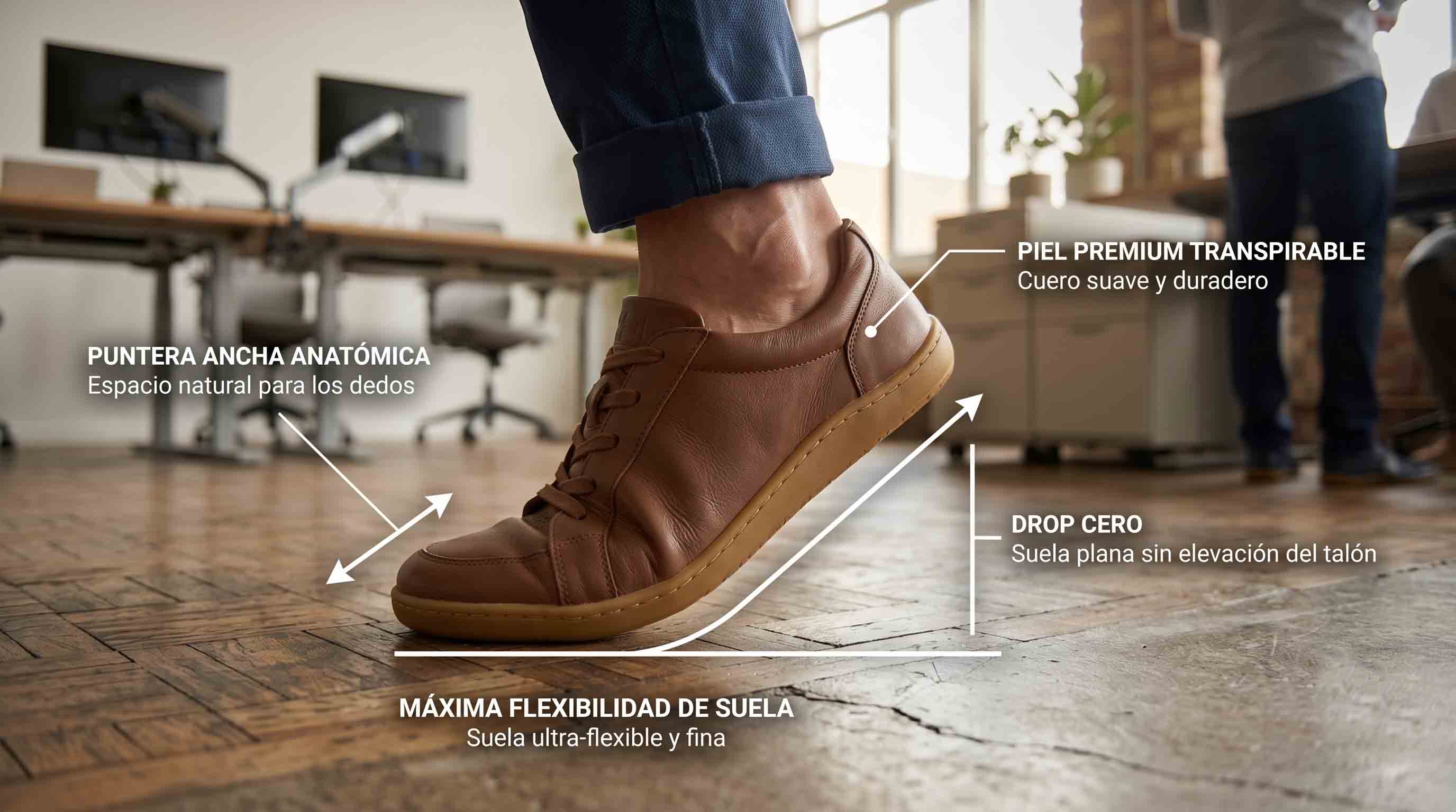 Por qué usar calzado minimalista de drop cero en el trabajo mejora tu postura y salud Beneficios del calzado barefoot en la oficina: mejora postural, activación muscular y comodidad con drop cero